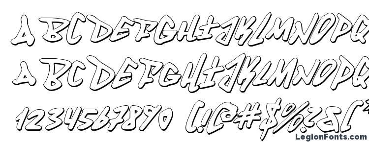 глифы шрифта Fantom 3D Italic, символы шрифта Fantom 3D Italic, символьная карта шрифта Fantom 3D Italic, предварительный просмотр шрифта Fantom 3D Italic, алфавит шрифта Fantom 3D Italic, шрифт Fantom 3D Italic