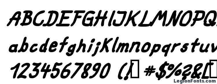 глифы шрифта Fat marker italic, символы шрифта Fat marker italic, символьная карта шрифта Fat marker italic, предварительный просмотр шрифта Fat marker italic, алфавит шрифта Fat marker italic, шрифт Fat marker italic