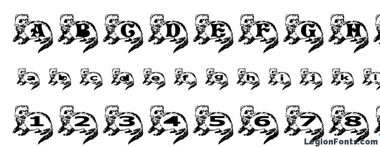 глифы шрифта Ferret side normal, символы шрифта Ferret side normal, символьная карта шрифта Ferret side normal, предварительный просмотр шрифта Ferret side normal, алфавит шрифта Ferret side normal, шрифт Ferret side normal