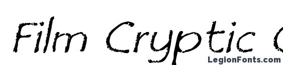 шрифт Film Cryptic Oblique, бесплатный шрифт Film Cryptic Oblique, предварительный просмотр шрифта Film Cryptic Oblique
