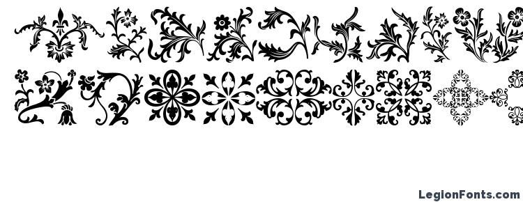 глифы шрифта Floralia, символы шрифта Floralia, символьная карта шрифта Floralia, предварительный просмотр шрифта Floralia, алфавит шрифта Floralia, шрифт Floralia