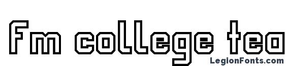Fm college team outline font, free Fm college team outline font, preview Fm college team outline font