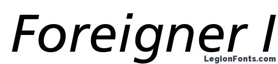 Foreigner Italic Medium Font