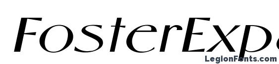 шрифт FosterExpanded Italic, бесплатный шрифт FosterExpanded Italic, предварительный просмотр шрифта FosterExpanded Italic