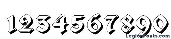 Fraktur Shadowed Font, Number Fonts