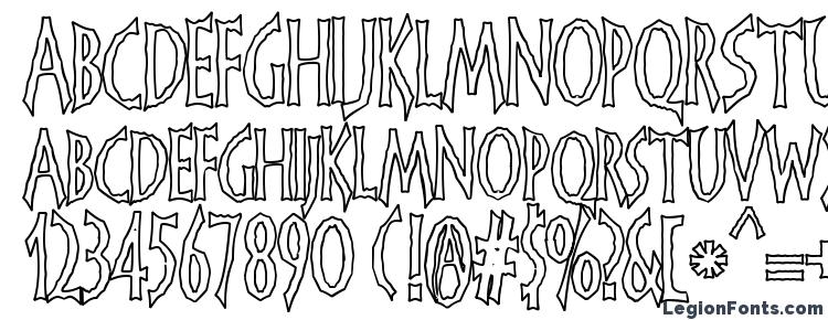 glyphs Frankendork hollow font, сharacters Frankendork hollow font, symbols Frankendork hollow font, character map Frankendork hollow font, preview Frankendork hollow font, abc Frankendork hollow font, Frankendork hollow font