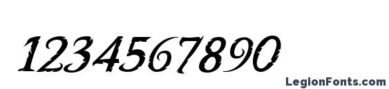 Freebooter Italic Font, Number Fonts