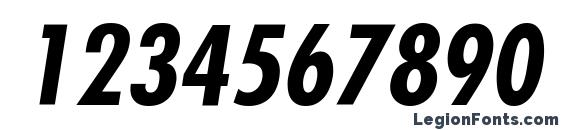 Futura LT Condensed Bold Oblique Font, Number Fonts