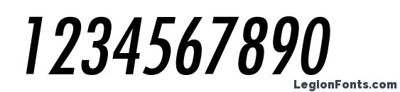 Futura LT Condensed Medium Oblique Font, Number Fonts