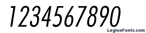Futura LtCn BT Italic Font, Number Fonts