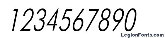 Futura Narrow Italic Font, Number Fonts