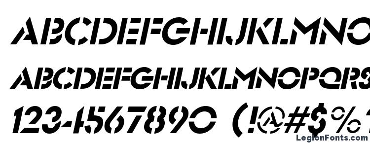 glyphs FuturistStencil Italic font, сharacters FuturistStencil Italic font, symbols FuturistStencil Italic font, character map FuturistStencil Italic font, preview FuturistStencil Italic font, abc FuturistStencil Italic font, FuturistStencil Italic font