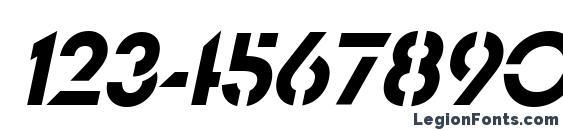 FuturistStencil Italic Font, Number Fonts