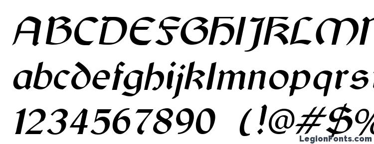 глифы шрифта Gaelic Italic, символы шрифта Gaelic Italic, символьная карта шрифта Gaelic Italic, предварительный просмотр шрифта Gaelic Italic, алфавит шрифта Gaelic Italic, шрифт Gaelic Italic