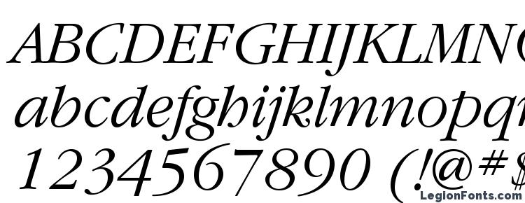 глифы шрифта GaramondC LightItalic, символы шрифта GaramondC LightItalic, символьная карта шрифта GaramondC LightItalic, предварительный просмотр шрифта GaramondC LightItalic, алфавит шрифта GaramondC LightItalic, шрифт GaramondC LightItalic