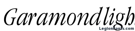 Garamondlightcondssk italic Font