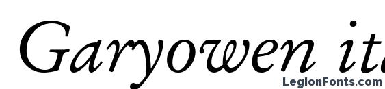 Garyowen italic font, free Garyowen italic font, preview Garyowen italic font