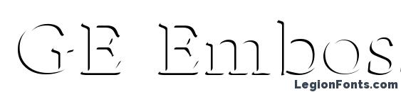 шрифт GE Emboss, бесплатный шрифт GE Emboss, предварительный просмотр шрифта GE Emboss