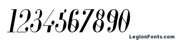 Glamor Condensed Italic Font, Number Fonts