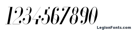 Glamor Light Condensed Italic Font, Number Fonts