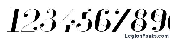 Glamor Light Extended Italic Font, Number Fonts