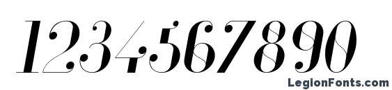 Glamor Light Italic Font, Number Fonts