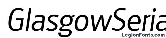 Шрифт GlasgowSerial Light Italic