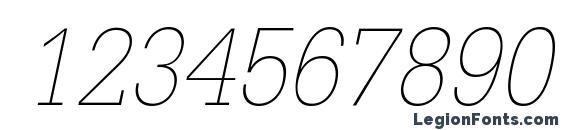 Glypha LT 35 Thin Oblique Font, Number Fonts