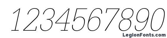 GlyphaLTStd ThinOblique Font, Number Fonts