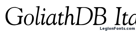 GoliathDB Italic font, free GoliathDB Italic font, preview GoliathDB Italic font