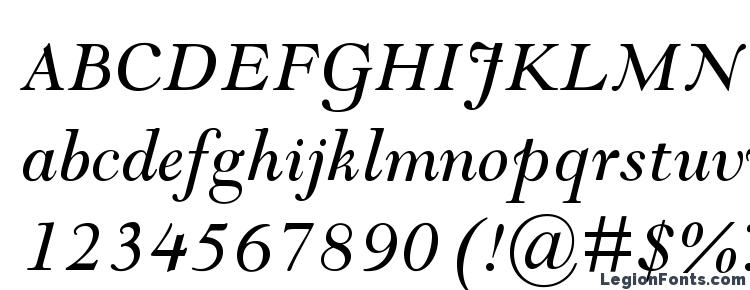 глифы шрифта GoudyModernMTStd Italic, символы шрифта GoudyModernMTStd Italic, символьная карта шрифта GoudyModernMTStd Italic, предварительный просмотр шрифта GoudyModernMTStd Italic, алфавит шрифта GoudyModernMTStd Italic, шрифт GoudyModernMTStd Italic