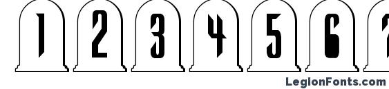 Graveyard Regular Font, Number Fonts