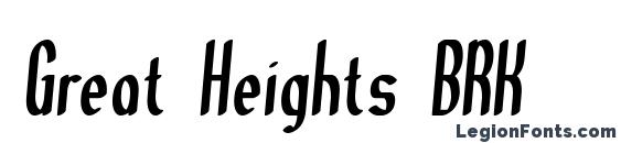 Great Heights BRK font, free Great Heights BRK font, preview Great Heights BRK font