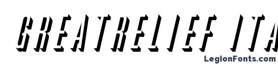 шрифт GreatRelief Italic, бесплатный шрифт GreatRelief Italic, предварительный просмотр шрифта GreatRelief Italic