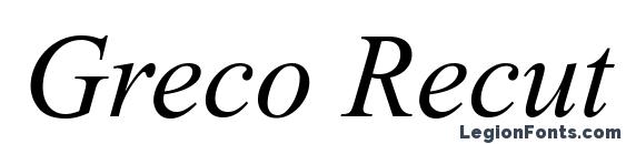 Greco Recut SSi Italic Font