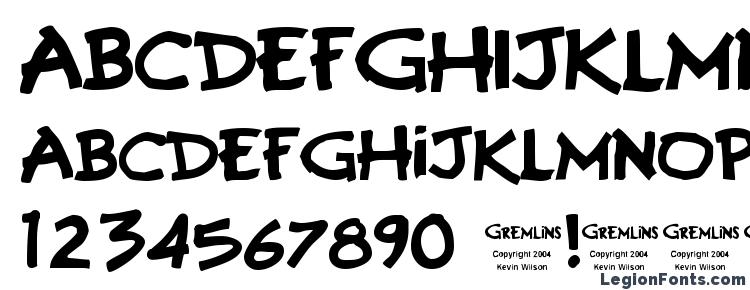 glyphs Gremlins font, сharacters Gremlins font, symbols Gremlins font, character map Gremlins font, preview Gremlins font, abc Gremlins font, Gremlins font