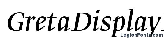 шрифт GretaDisplayPro Italic, бесплатный шрифт GretaDisplayPro Italic, предварительный просмотр шрифта GretaDisplayPro Italic