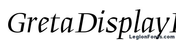 GretaDisplayPro LightItalic font, free GretaDisplayPro LightItalic font, preview GretaDisplayPro LightItalic font