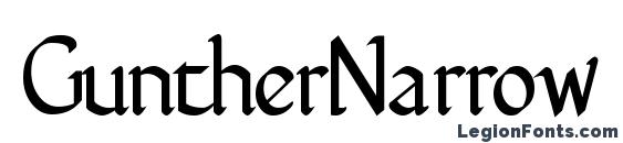 шрифт GuntherNarrow Regular, бесплатный шрифт GuntherNarrow Regular, предварительный просмотр шрифта GuntherNarrow Regular