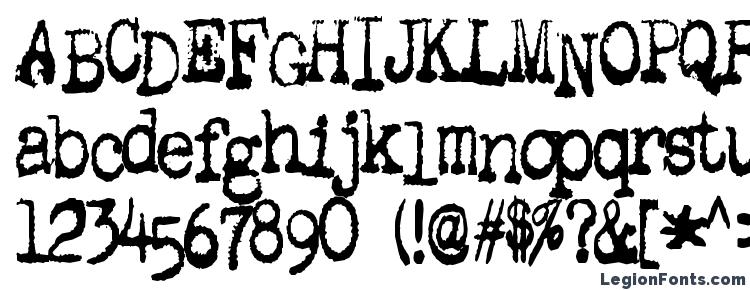 glyphs Gutter Vomit font, сharacters Gutter Vomit font, symbols Gutter Vomit font, character map Gutter Vomit font, preview Gutter Vomit font, abc Gutter Vomit font, Gutter Vomit font