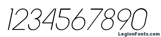 HammerThin Italic Font, Number Fonts