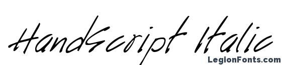 HandScript Italic font, free HandScript Italic font, preview HandScript Italic font