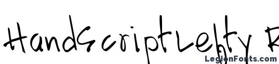 шрифт HandScriptLefty Regular, бесплатный шрифт HandScriptLefty Regular, предварительный просмотр шрифта HandScriptLefty Regular
