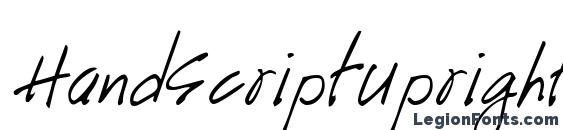 HandScriptUpright Italic Font