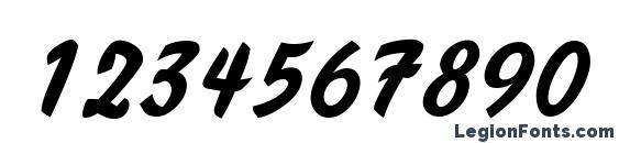 Handybrush Italic Font, Number Fonts