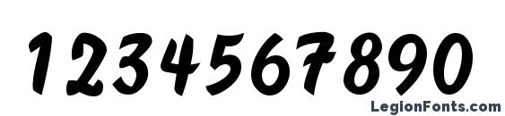 Handybrush Regular Font, Number Fonts