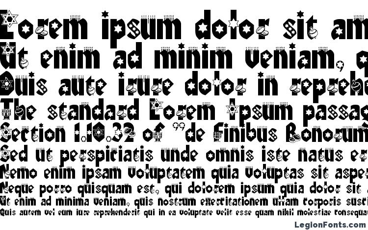 specimens Hanukah font, sample Hanukah font, an example of writing Hanukah font, review Hanukah font, preview Hanukah font, Hanukah font