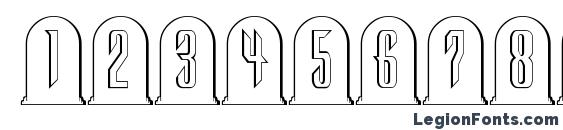Headstone Regular Font, Number Fonts