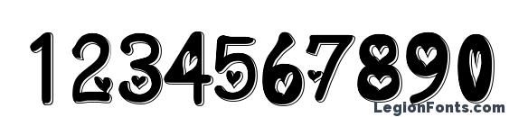 Heart emboss Font, Number Fonts