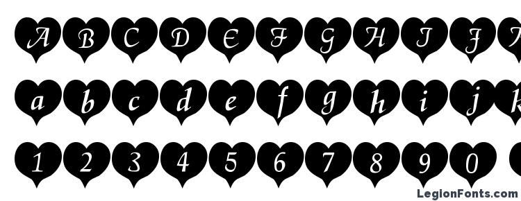 glyphs Heartblack becker font, сharacters Heartblack becker font, symbols Heartblack becker font, character map Heartblack becker font, preview Heartblack becker font, abc Heartblack becker font, Heartblack becker font